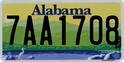 AL license plate 7AA1708