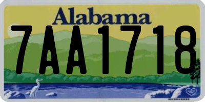 AL license plate 7AA1718