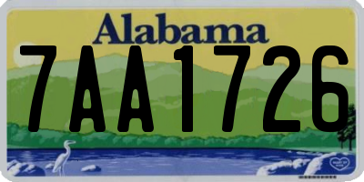 AL license plate 7AA1726
