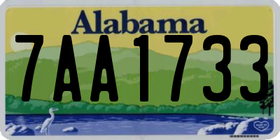 AL license plate 7AA1733