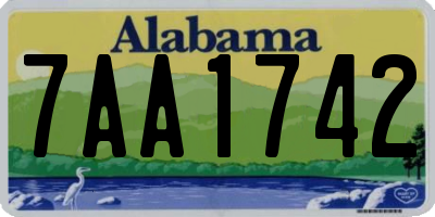 AL license plate 7AA1742