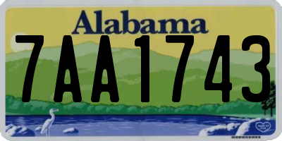 AL license plate 7AA1743
