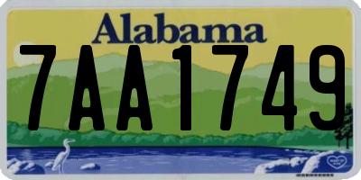 AL license plate 7AA1749