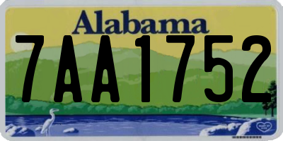 AL license plate 7AA1752