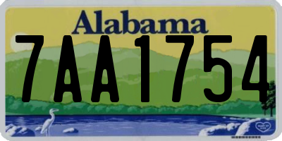 AL license plate 7AA1754