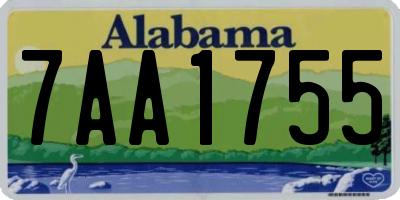 AL license plate 7AA1755