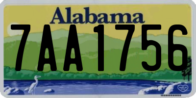 AL license plate 7AA1756