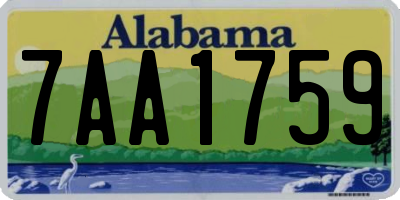 AL license plate 7AA1759