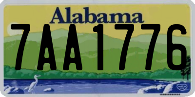 AL license plate 7AA1776
