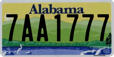 AL license plate 7AA1777