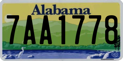 AL license plate 7AA1778