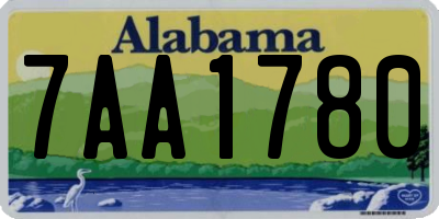 AL license plate 7AA1780
