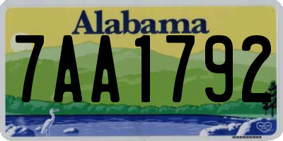 AL license plate 7AA1792