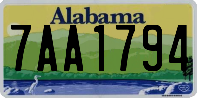 AL license plate 7AA1794