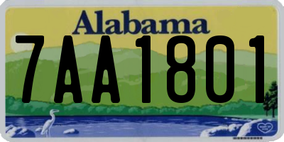 AL license plate 7AA1801