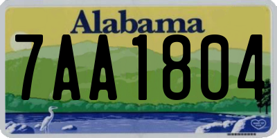AL license plate 7AA1804