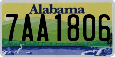 AL license plate 7AA1806