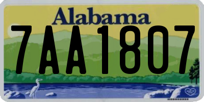AL license plate 7AA1807