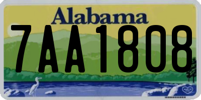 AL license plate 7AA1808