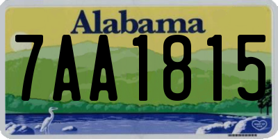 AL license plate 7AA1815