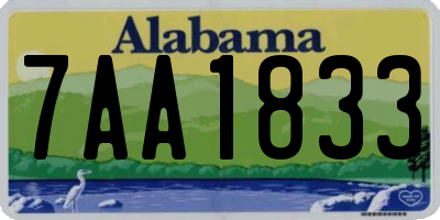 AL license plate 7AA1833