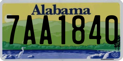AL license plate 7AA1840