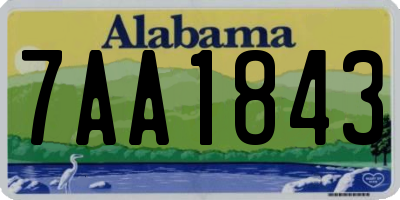 AL license plate 7AA1843