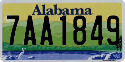AL license plate 7AA1849