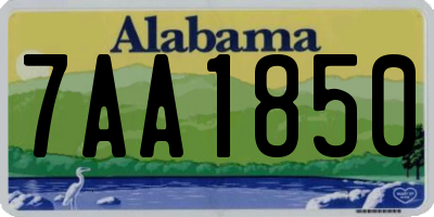 AL license plate 7AA1850