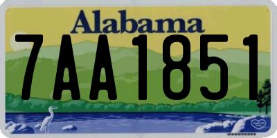 AL license plate 7AA1851