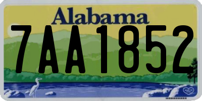 AL license plate 7AA1852