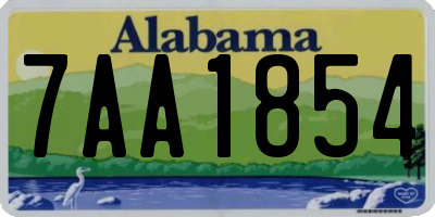 AL license plate 7AA1854