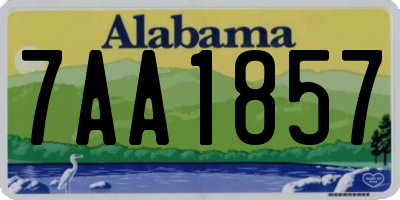 AL license plate 7AA1857