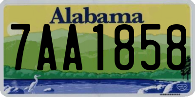 AL license plate 7AA1858