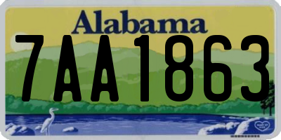 AL license plate 7AA1863