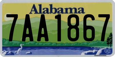 AL license plate 7AA1867