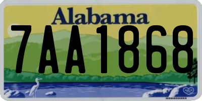 AL license plate 7AA1868