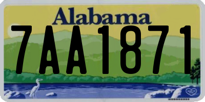 AL license plate 7AA1871