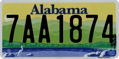 AL license plate 7AA1874