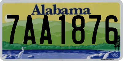 AL license plate 7AA1876