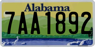 AL license plate 7AA1892