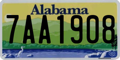 AL license plate 7AA1908