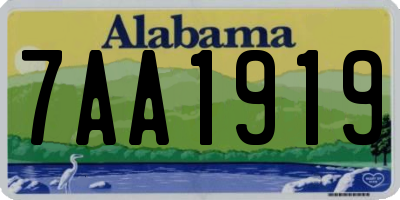 AL license plate 7AA1919