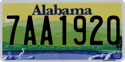 AL license plate 7AA1920