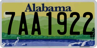 AL license plate 7AA1922