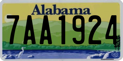 AL license plate 7AA1924