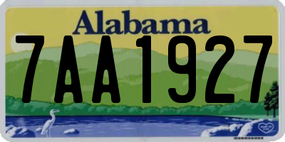 AL license plate 7AA1927