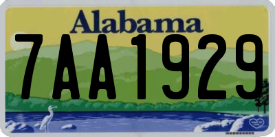 AL license plate 7AA1929
