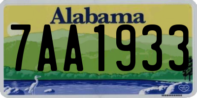 AL license plate 7AA1933