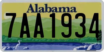 AL license plate 7AA1934